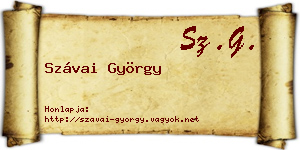 Szávai György névjegykártya